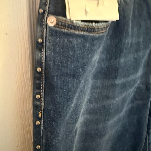 (+)People Maura Studded Straight Leg Jeans Made in Italy Women’s SZ 30 - Picture 3 of 7